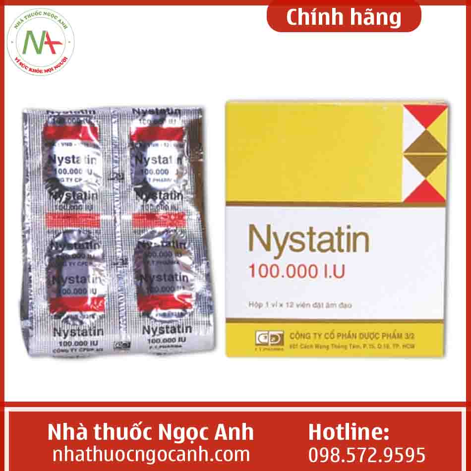 Hộp thuốc Nystatin 100.000 IU F.T Pharma