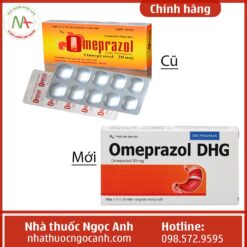 Hộp thuốc Omeprazol DHG 20mg cũ và mới