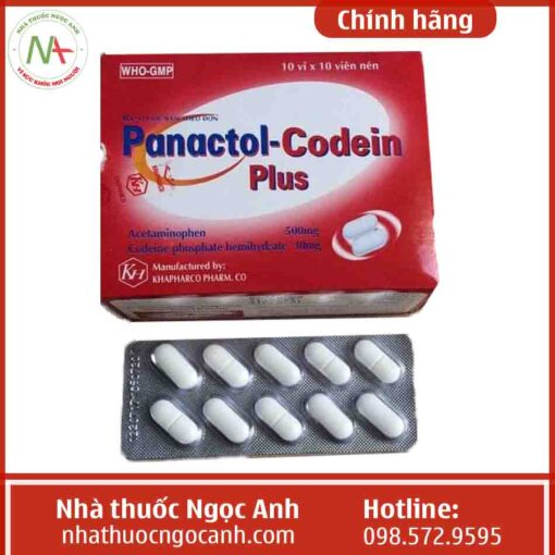 Hộp thuốc Panactol Codein plus