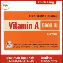 Hộp thuốc Vitamin A 5000 IU Mekophar