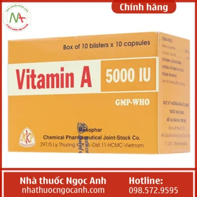 Hộp thuốc Vitamin A 5000 IU Mekophar