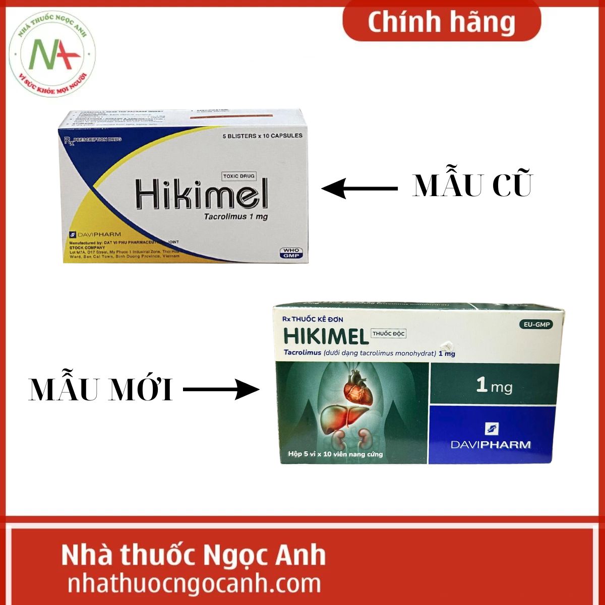 Hikimel 5 Thay đổi mẫu mã hộp thuốc Hikimel