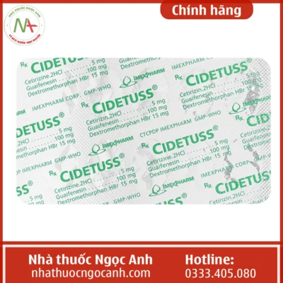 Vỉ thuốc Cidetuss Soft Capsule