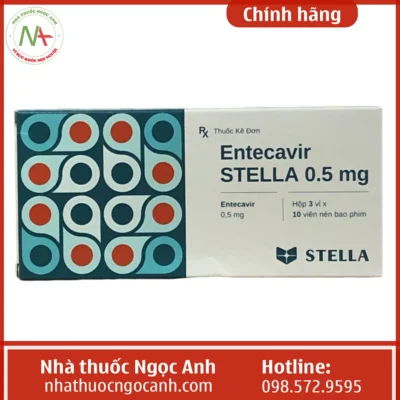 Hộp thuốc Entecavir Stella 0,5mg