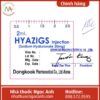 Nhãn thuốc Hyazigs Injection 20mg/2ml