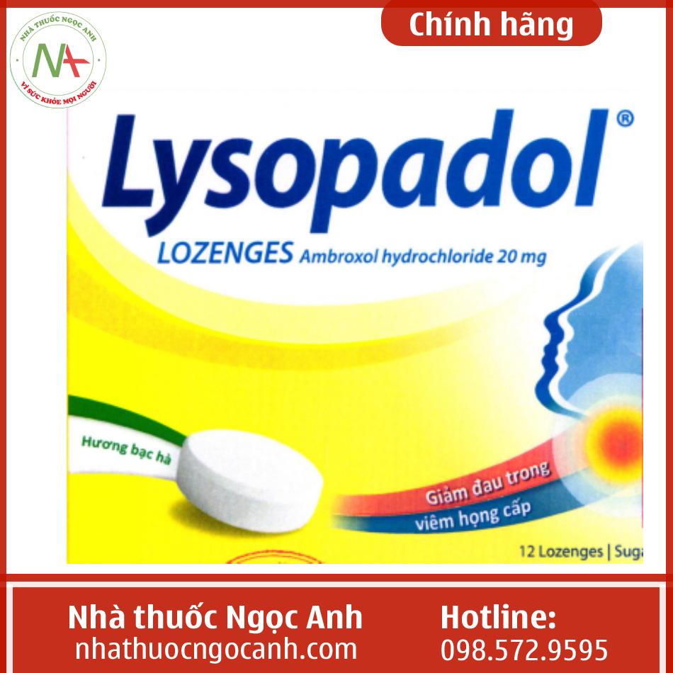 Lysopadol Lozenges hương bạc hà
