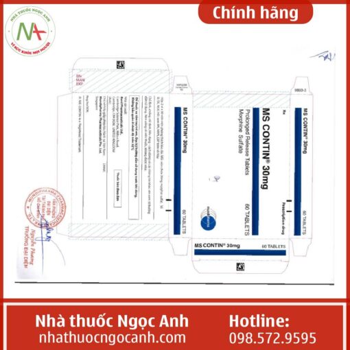 Thuốc MS Contin 30mg có tác dụng gì, mua ở đâu, giá bao nhiêu?