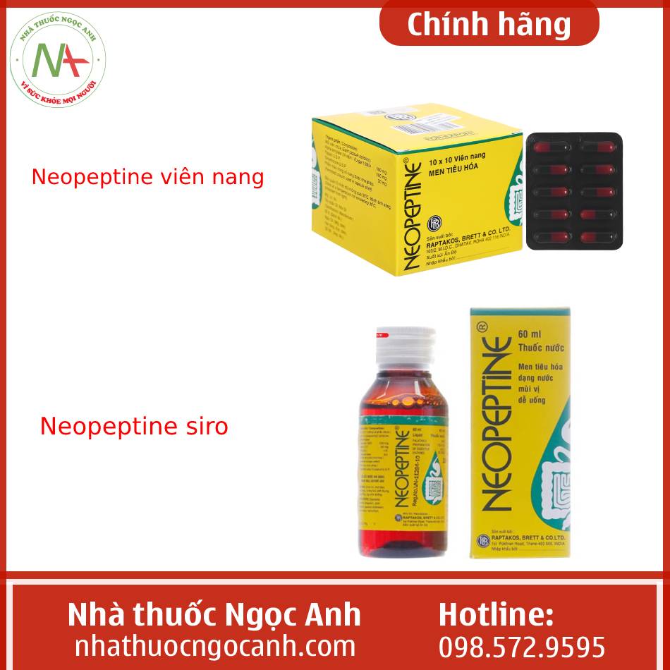 Neopeptine viên nang và Neopeptine siro