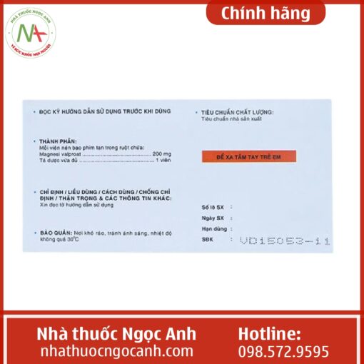 Thuốc Valmagol 200mg 10 Vỉ X 10 Viên Giá Bao Nhiêu Mua ở đâu