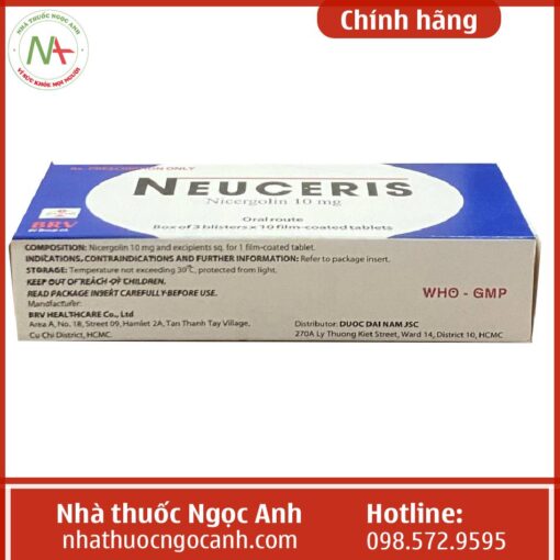 Tác dụng thuốc NEUCERIS 10mg