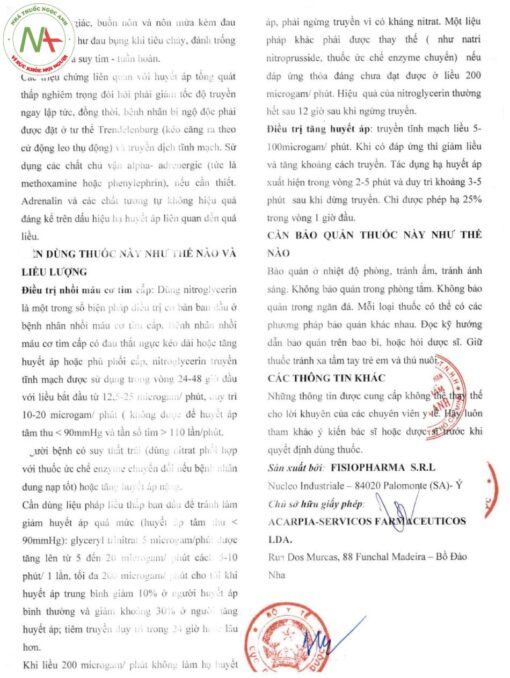 Trinitrina Thuốc Trinitrina là thuốc gì, có tác dụng gì, giá bao nhiêu, mua ở đâu