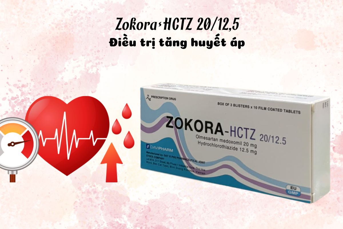Zokora-HCTZ 20/12,5 3 Thuốc Zokora-HCTZ 20/12,5 điều trị tăng huyết áp