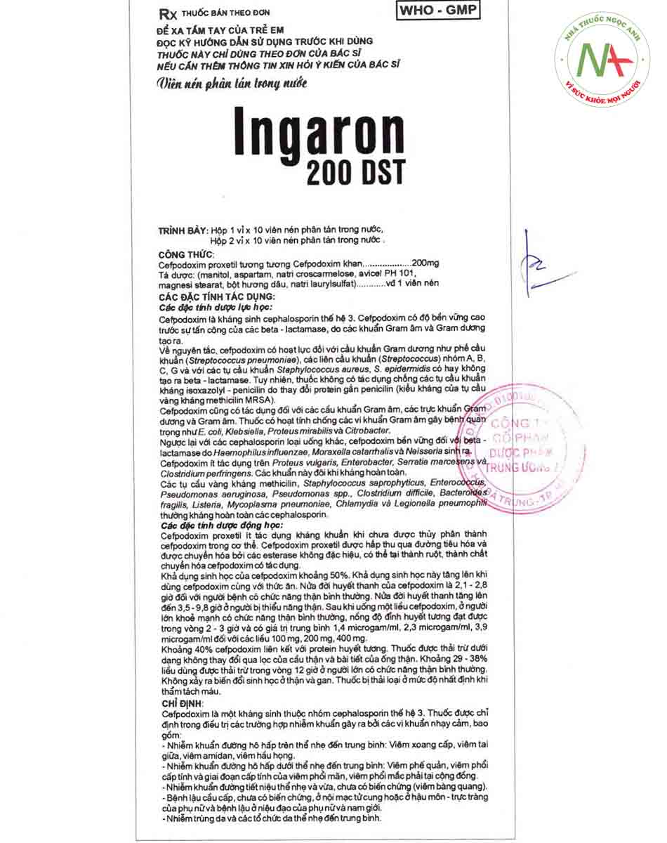 Hướng dẫn sử dụng thuốc Ingaron 200 DST