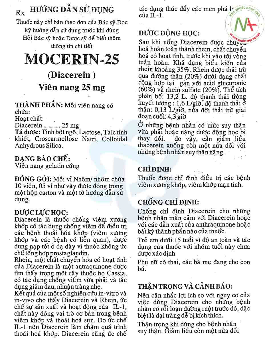 Hướng dẫn sử dụng thuốc Mocerin-25