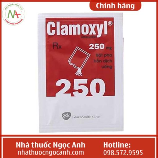 Gói thuốc Clamoxyl 250mg