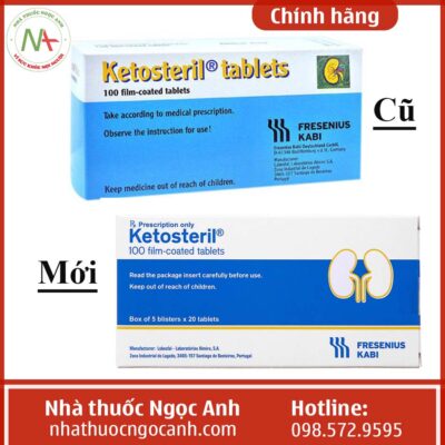 Thay đổi hộp sản phẩm Ketosteril tablets