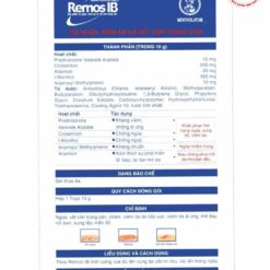 Hướng dẫn sử dụng thuốc Remos IB