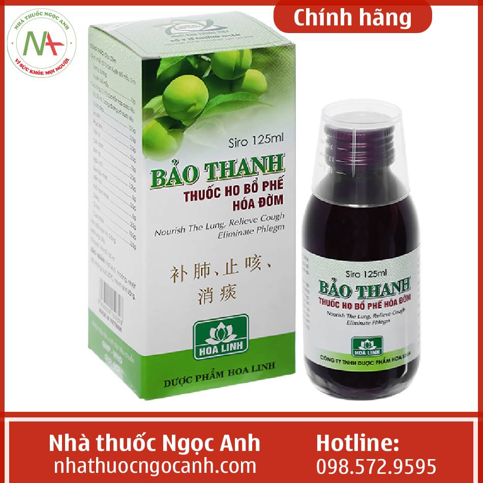 Công dụng thuốc ho Bảo Thanh 125ml siro