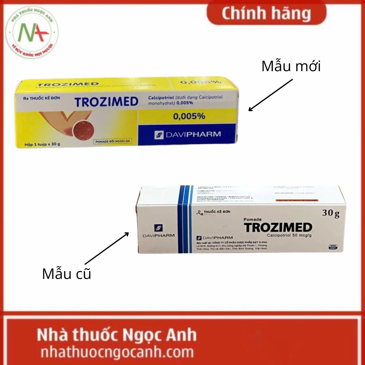 Thông báo thay đổi bao bì thuốc Trozimed