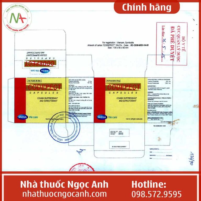 Thuốc Codepect Capsules tác dụng gì, mua ở đâu, giá bao nhiêu?