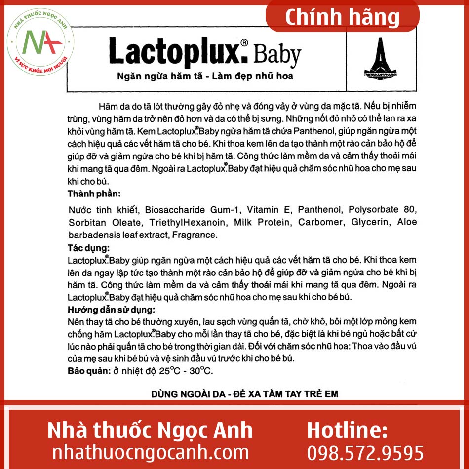 Hướng dẫn sử dụng Lactoplux. Baby 5g