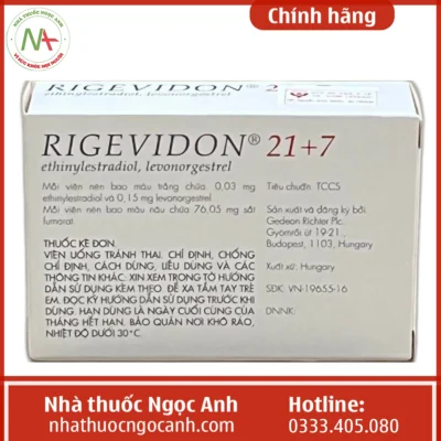 Hộp thuốc Rigevidon 21+7