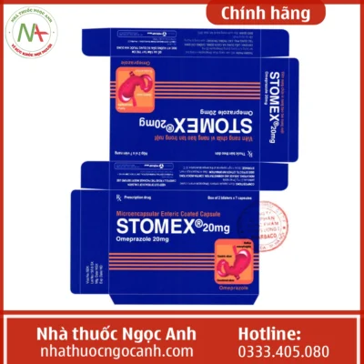 Nhãn thuốc Stomex 20mg