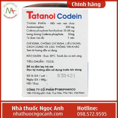Tananol Codein cách dùng
