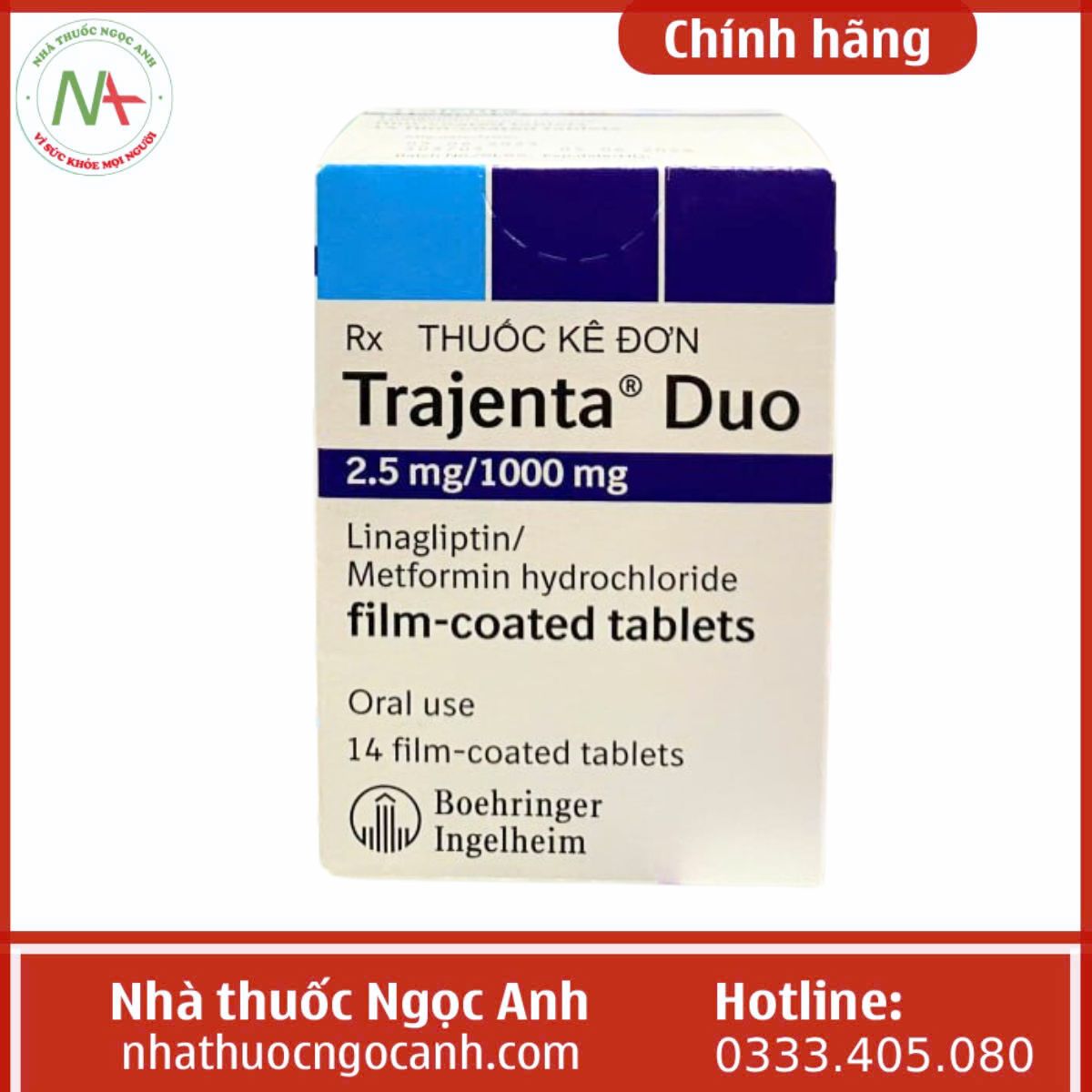 Thuốc Trajenta Duo 2.5mg/1000mg