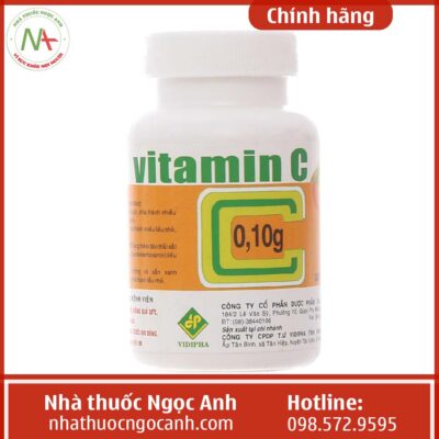 Hộp thuốc Vitamin C 0.1g Vidipha