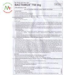 Hướng dẫn sử dụng thuốc Bactamox 750mg