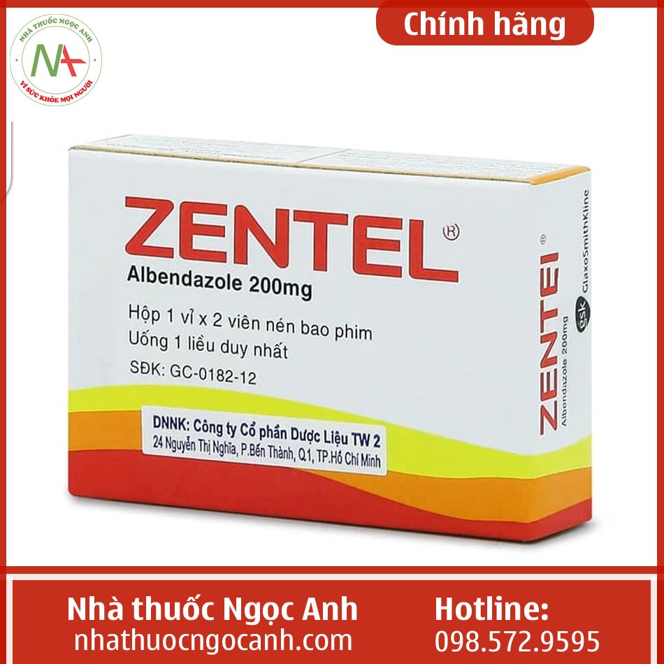 Thuốc Zentel 200mg trị giun sán