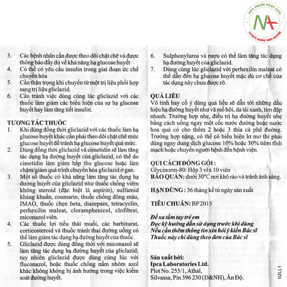 Hướng dẫn sử dụng Glycinorm-80 trang 3