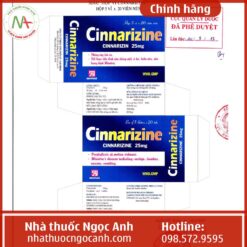 Nhãn thuốc Cinnarizine 25mg Nadyphar