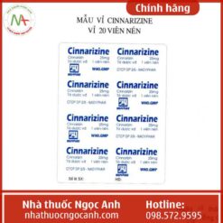 Nhãn thuốc Cinnarizine 25mg Nadyphar