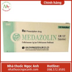 Hộp thuốc Medazolin Injection 1g