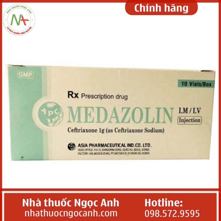 Hộp thuốc Medazolin Injection 1g