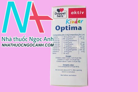 Thành phần của siro bổ sung vitamin Kinder Optima 100ml