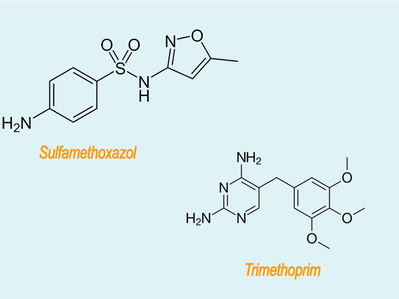 Hình ảnh: Công thức hóa học của Sulfamethoxazol và Trimethoprim