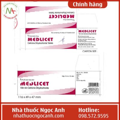 Nhãn thuốc Medlicet