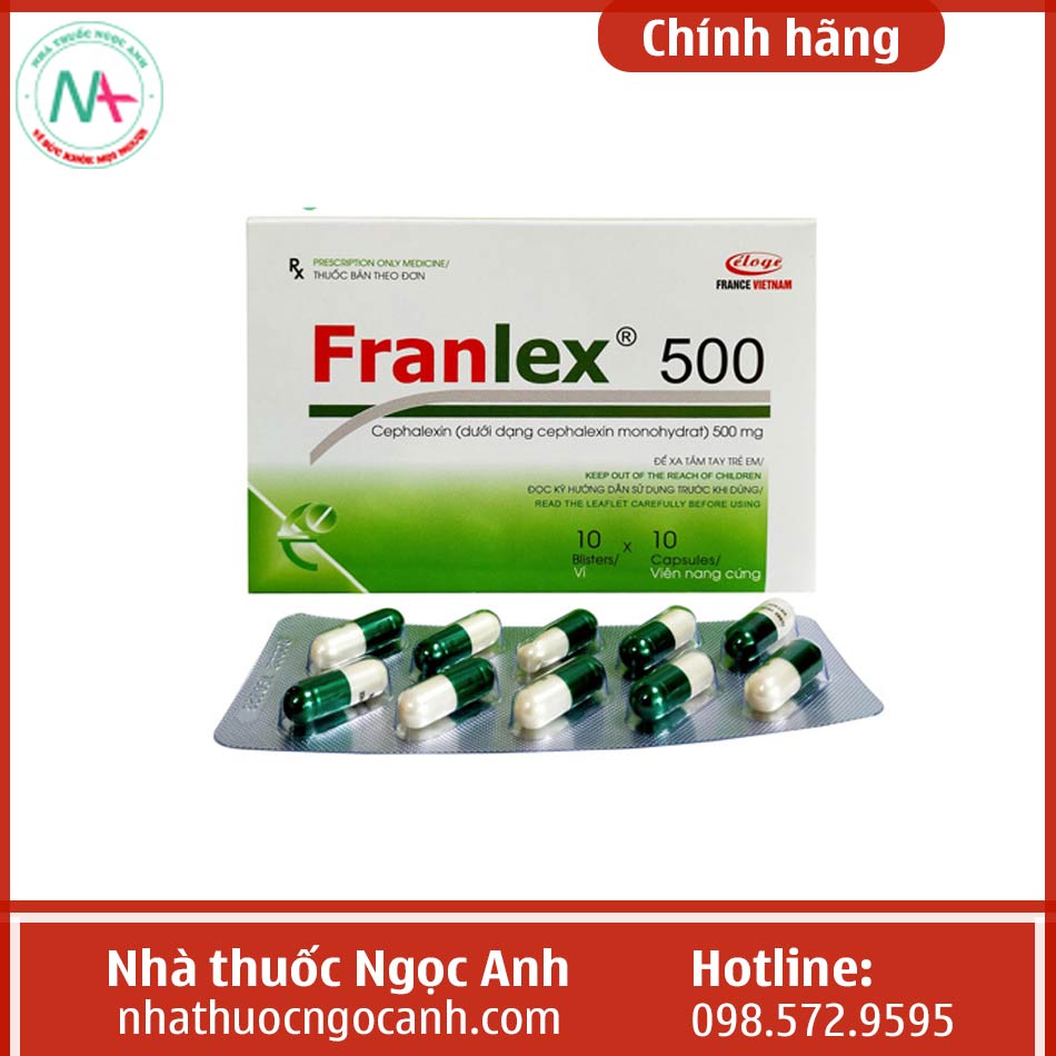Thuốc Franlex 500 mặt trước
