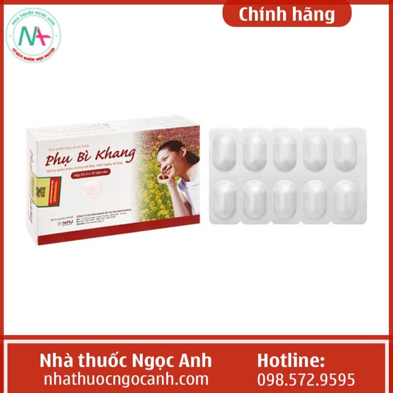 Hình ảnh mặt trước của hộp và vỉ Phụ Bì Khang