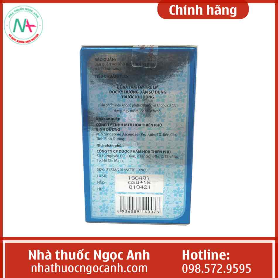 Hình ảnh mặt bên của hộp sản phẩm An Nữ Đan