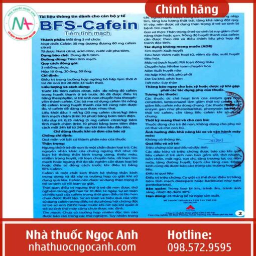 Hướng dẫn sử dụng BFS - Cafein 3ml