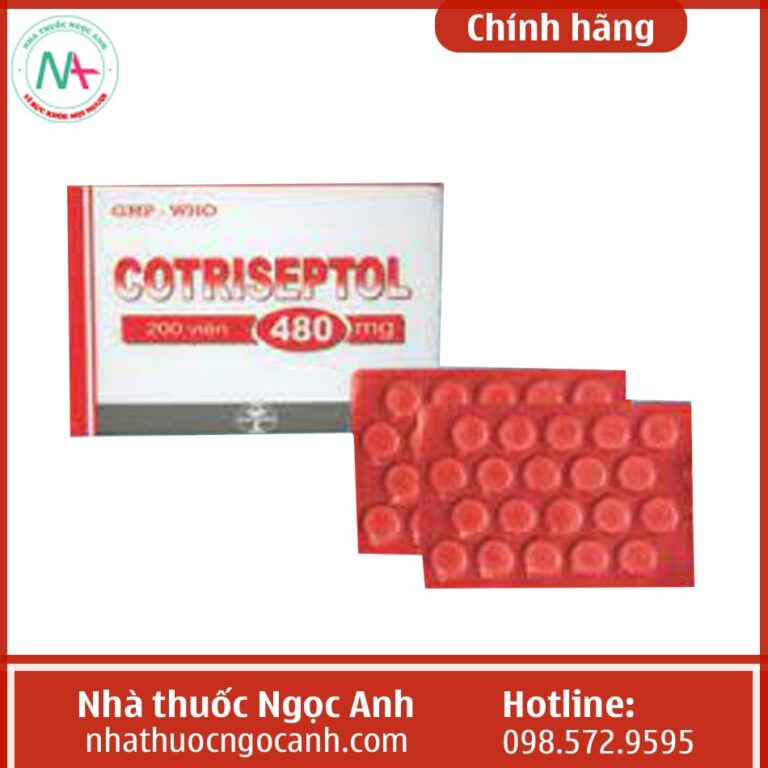 Hộp và vỉ thuốc Cotriseptol.