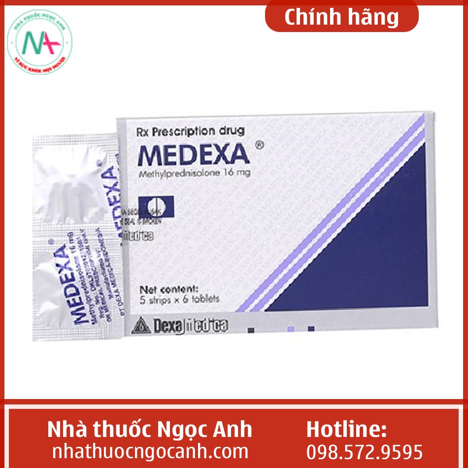 Hộp và vỉ thuốc Medexa.
