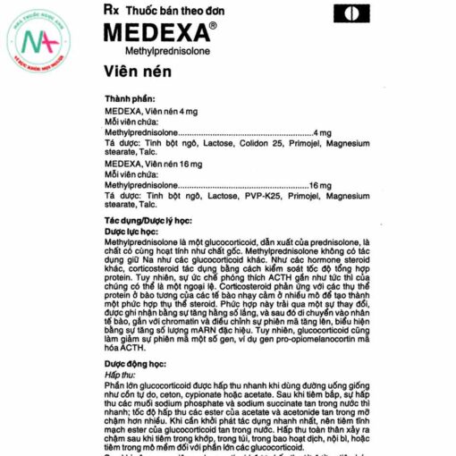 Tờ hướng dẫn sử dụng thuốc Medexa
