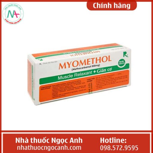 Hình ảnh hộp thuốc Myomethol 500mg