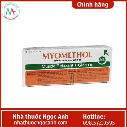 Hình ảnh hộp thuốc Myomethol 500mg