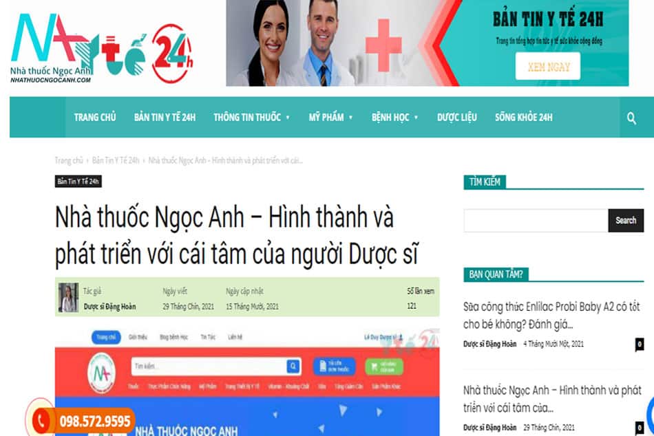 Bản tin Y tế 24h chia sẻ về nhà thuốc Ngọc Anh
